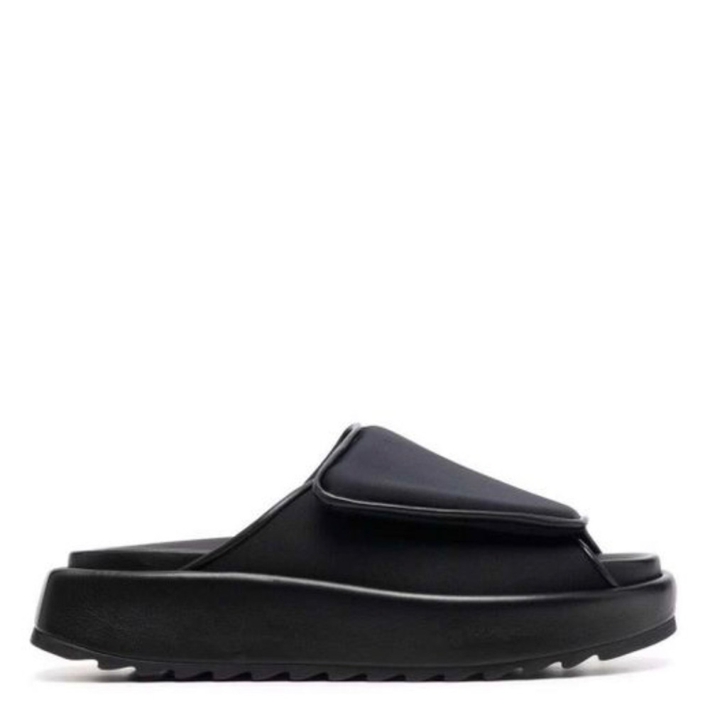 Gia 1 Fold-Over Flatform Slide Sandals Black Brand New 38